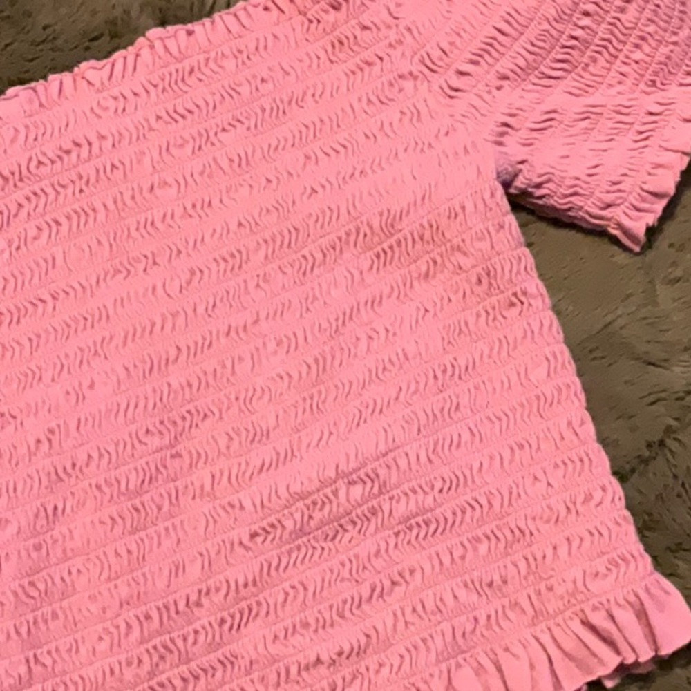 Pink Off-Shoulder Smocked Top - Picture 5 of 5
